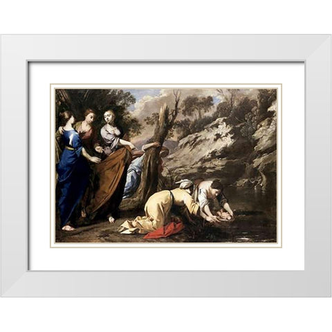 Finding of Moses White Modern Wood Framed Art Print with Double Matting by Cavallino, Bernardo
