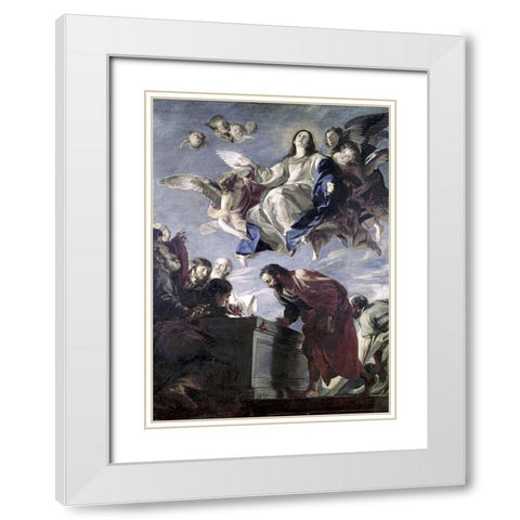 The Ascension of The Virgin White Modern Wood Framed Art Print with Double Matting by Cerezo, Mateo
