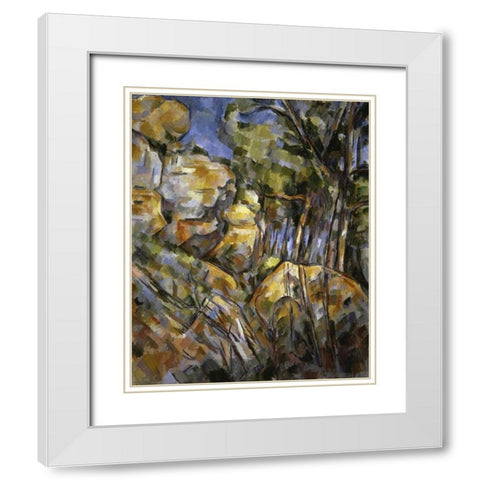 Le Paysage des Dernieres Annes White Modern Wood Framed Art Print with Double Matting by Cezanne, Paul