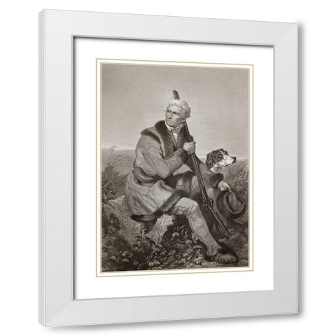 Daniel Boone, American Frontiersman White Modern Wood Framed Art Print with Double Matting by Chappell, Alonzo