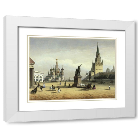 View Of Red Square (from Moscow And The Suburbs) White Modern Wood Framed Art Print with Double Matting by Charlemange, Joseph