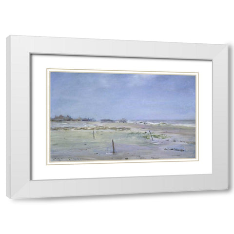 Along the Coast White Modern Wood Framed Art Print with Double Matting by Chase, William Merritt