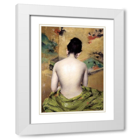 Back of Nude White Modern Wood Framed Art Print with Double Matting by Chase, William Merritt