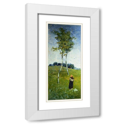 Under a French Sky White Modern Wood Framed Art Print with Double Matting by Chase, William Merritt