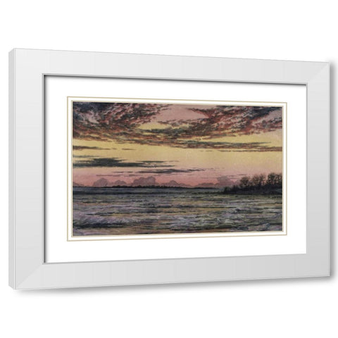 Sunset Over the Ice White Modern Wood Framed Art Print with Double Matting by Church, Frederic E.