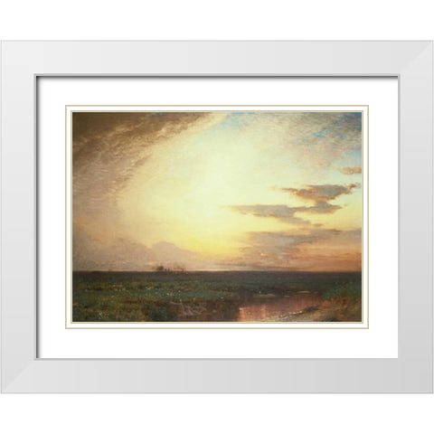 Twilight on the Western Plains White Modern Wood Framed Art Print with Double Matting by Colman, Samuel