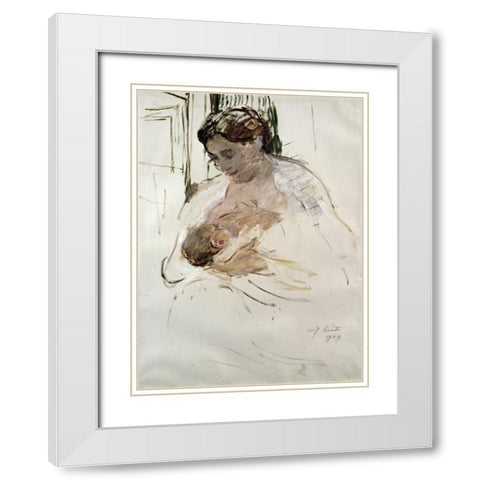 Charlotte with Wilhelmine White Modern Wood Framed Art Print with Double Matting by Corinth, Lovis