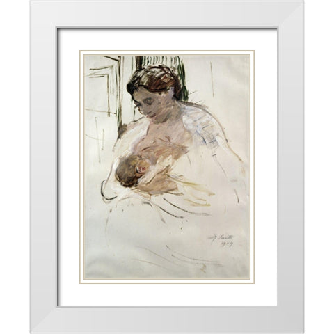 Charlotte with Wilhelmine White Modern Wood Framed Art Print with Double Matting by Corinth, Lovis
