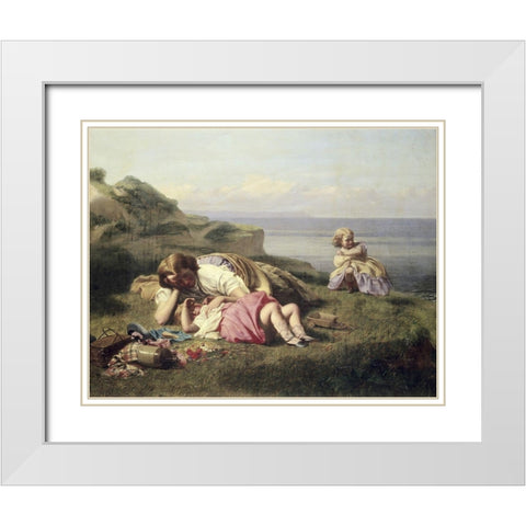 Happy Days White Modern Wood Framed Art Print with Double Matting by Crosby, William