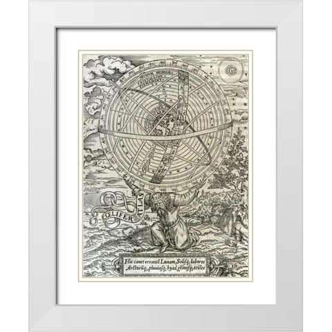 The Cosmographical Glasse White Modern Wood Framed Art Print with Double Matting by Cuningham, William