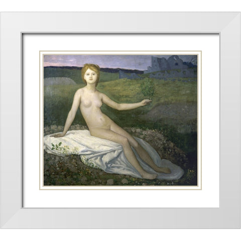 Hope White Modern Wood Framed Art Print with Double Matting by de Chavannes, Pierre Puvis