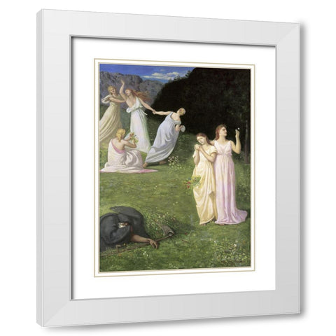 The Reaper White Modern Wood Framed Art Print with Double Matting by de Chavannes, Pierre Puvis