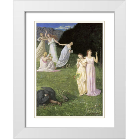 The Reaper White Modern Wood Framed Art Print with Double Matting by de Chavannes, Pierre Puvis