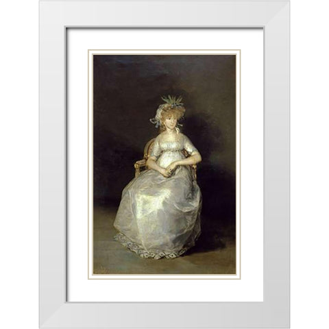 The Countess of Chichon White Modern Wood Framed Art Print with Double Matting by Goya, Francisco De