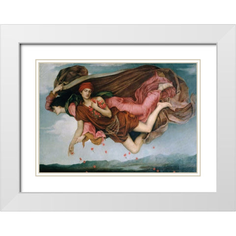 Night and Sleep - Detail White Modern Wood Framed Art Print with Double Matting by De Morgan, Evelyn