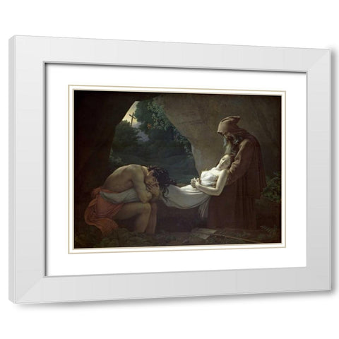 Entombment of Atala White Modern Wood Framed Art Print with Double Matting by De Roucy-Trioson, Anne Girodet