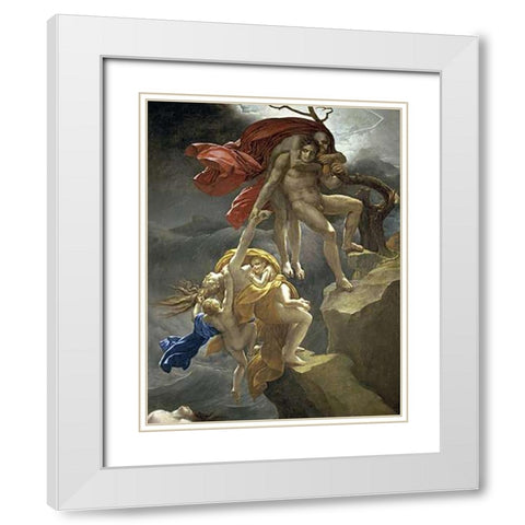 Scene of the Flood White Modern Wood Framed Art Print with Double Matting by De Roucy-Trioson, Anne Girodet