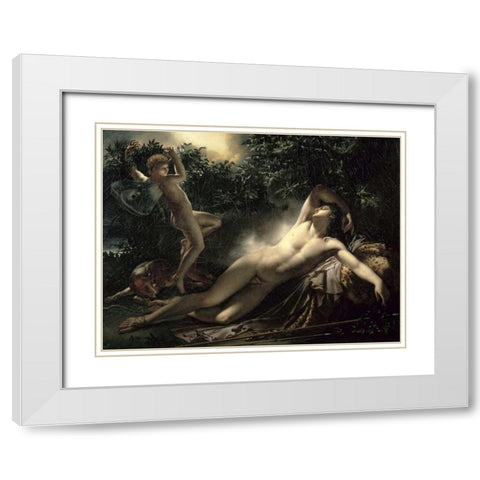 The Sleep of Endymion White Modern Wood Framed Art Print with Double Matting by De Roucy-Trioson, Anne Girodet