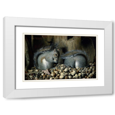 Les Gloutons White Modern Wood Framed Art Print with Double Matting by Decker, Joseph