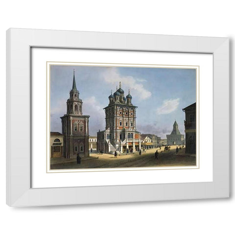 Saint Nicholas Church on Ilynka Street White Modern Wood Framed Art Print with Double Matting by Dietz, Feodor