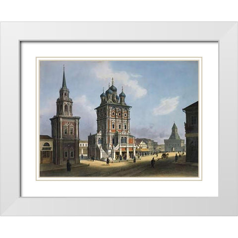 Saint Nicholas Church on Ilynka Street White Modern Wood Framed Art Print with Double Matting by Dietz, Feodor
