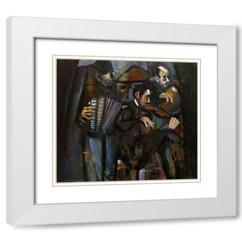 Musical Forms White Modern Wood Framed Art Print with Double Matting by Dunne, George