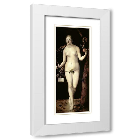 Eve White Modern Wood Framed Art Print with Double Matting by Durer, Albrecht