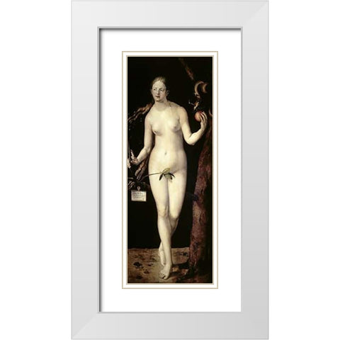 Eve White Modern Wood Framed Art Print with Double Matting by Durer, Albrecht