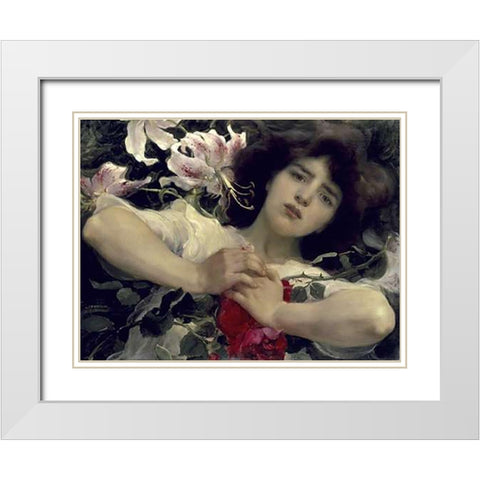 Purity and Passion White Modern Wood Framed Art Print with Double Matting by Dvorak, Franz