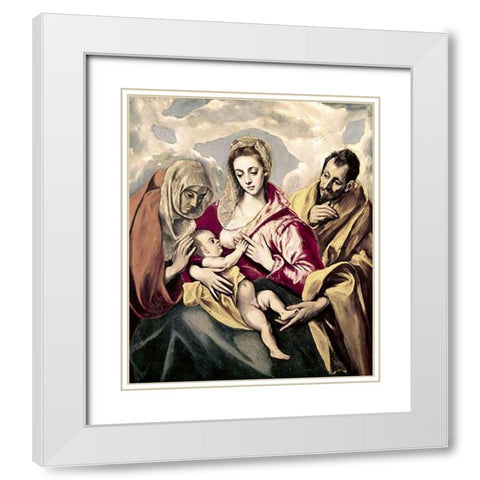 Madonna Feeding Museumist White Modern Wood Framed Art Print with Double Matting by Greco, El