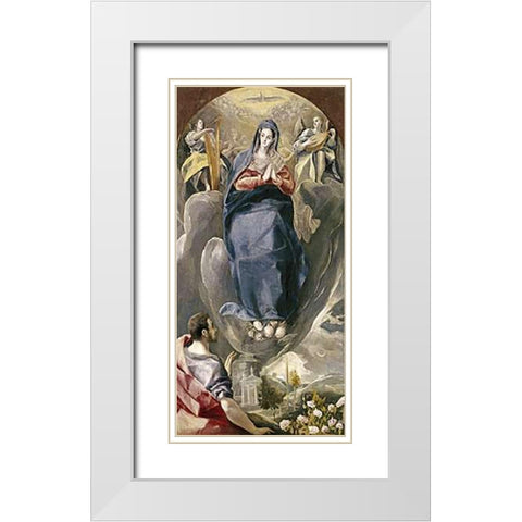 The Immaculate Conception White Modern Wood Framed Art Print with Double Matting by Greco, El