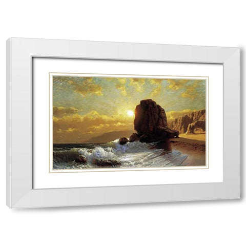 Sunlight on the Coast White Modern Wood Framed Art Print with Double Matting by Fairman, James
