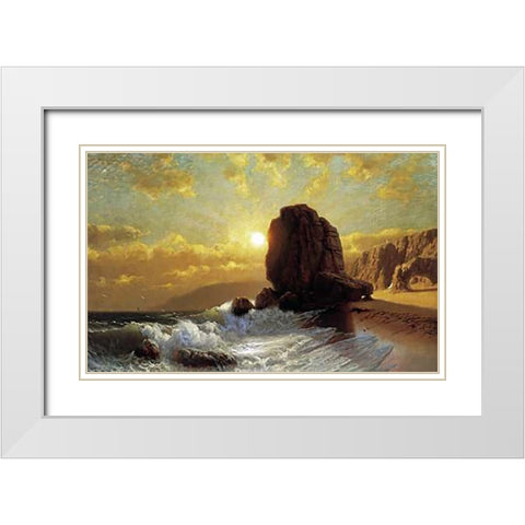 Sunlight on the Coast White Modern Wood Framed Art Print with Double Matting by Fairman, James