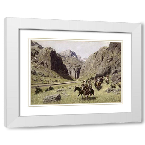 Through the Mountains White Modern Wood Framed Art Print with Double Matting by Farny, Henry Francois