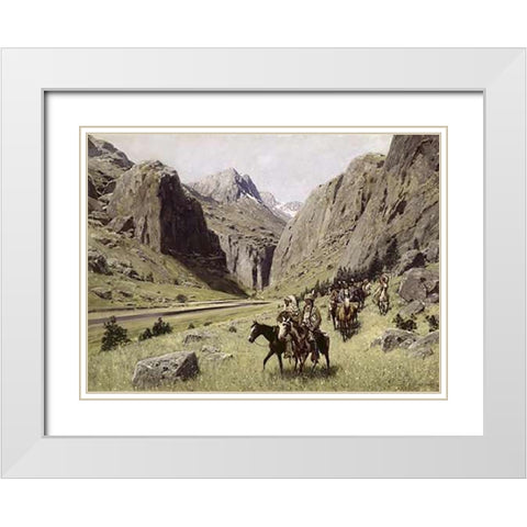 Through the Mountains White Modern Wood Framed Art Print with Double Matting by Farny, Henry Francois