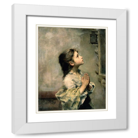 Girl White Modern Wood Framed Art Print with Double Matting by Ferruzzi, Roberto