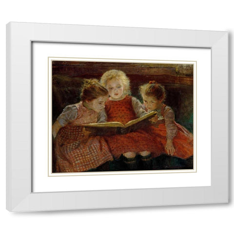 A Good Book White Modern Wood Framed Art Print with Double Matting by Firle, Walter