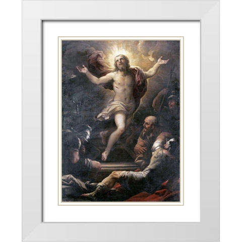 The Resurrection White Modern Wood Framed Art Print with Double Matting by Giordano, Luca