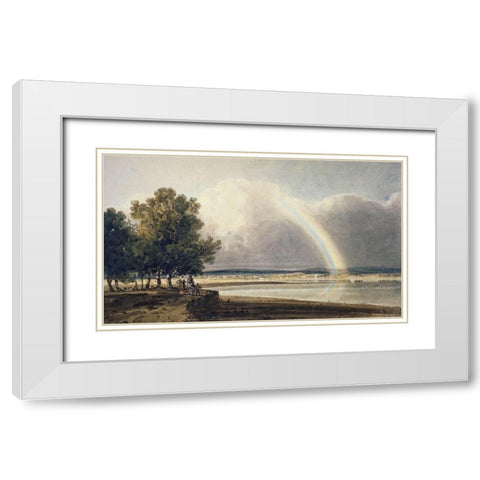 Rainbow on the Exe White Modern Wood Framed Art Print with Double Matting by Girtin, Thomas