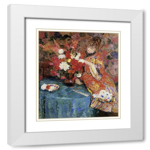 Le Kimono White Modern Wood Framed Art Print with Double Matting by Godfrinon, Ernst Jean Joseph