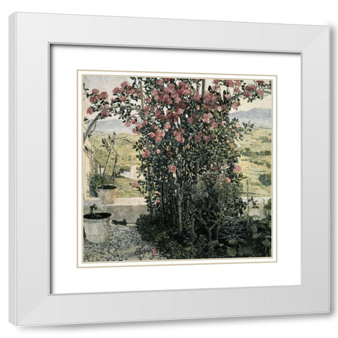 Valley in Umbria White Modern Wood Framed Art Print with Double Matting by Golovin, Aleksandr Jakovlevic