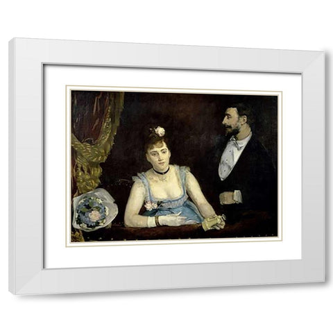 A Loge at the Theatre des Italiens White Modern Wood Framed Art Print with Double Matting by Gonzales, Eva