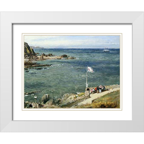 The Bristol Channel from Ilfracombe White Modern Wood Framed Art Print with Double Matting by Goodwin, Albert
