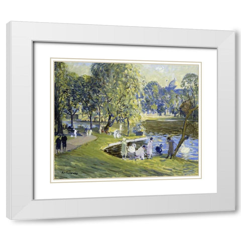 Public Garden, Boston White Modern Wood Framed Art Print with Double Matting by Goodwin, Arthur Clifton