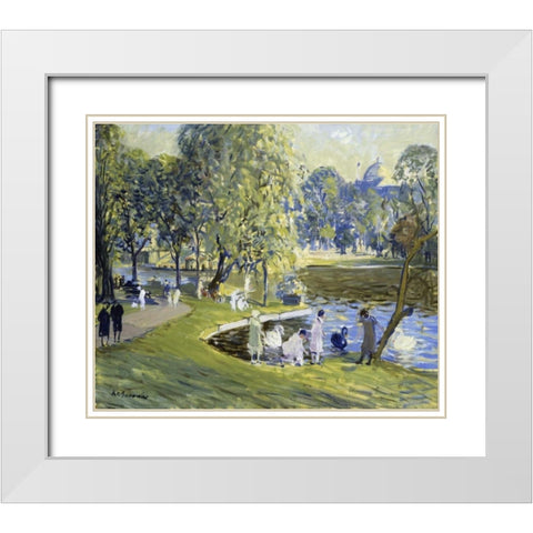 Public Garden, Boston White Modern Wood Framed Art Print with Double Matting by Goodwin, Arthur Clifton