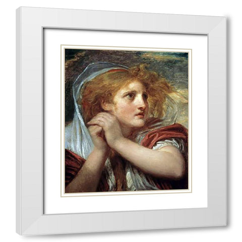 The Terror White Modern Wood Framed Art Print with Double Matting by Greuze, Jean Baptiste