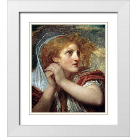 The Terror White Modern Wood Framed Art Print with Double Matting by Greuze, Jean Baptiste