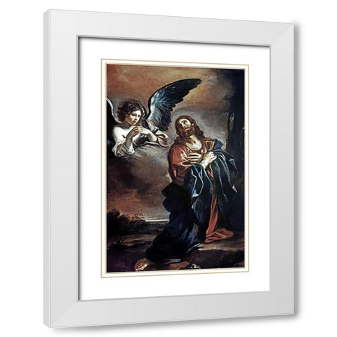 Museumist in Gethsemane White Modern Wood Framed Art Print with Double Matting by Guercino, Giovanni
