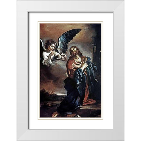 Museumist in Gethsemane White Modern Wood Framed Art Print with Double Matting by Guercino, Giovanni