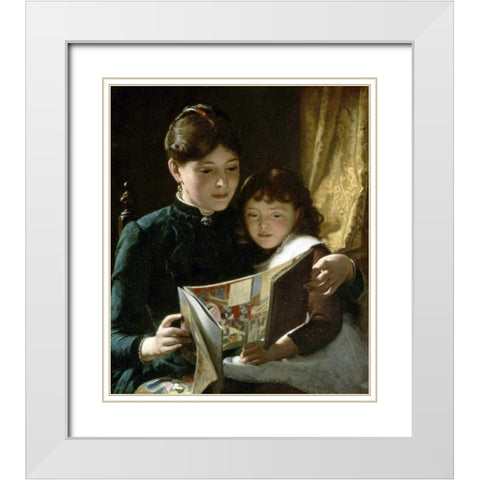 Knowledge is Power White Modern Wood Framed Art Print with Double Matting by Guy, Seymour Joseph